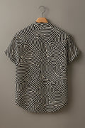 Men's Premium Abstract Print Mandarin Collar Half Sleeve Shirt